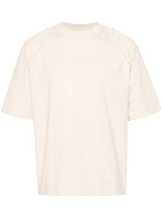 Camargue Logo Embroidered Cotton Short Sleeve T-shirt Light Beige - JACQUEMUS - BALAAN 1