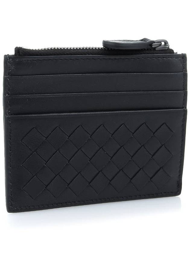 Intrecciato Zipper Card Wallet Black - BOTTEGA VENETA - BALAAN 4