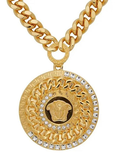 Crystal Tribute Medusa Gold Tone Necklace DG17559 DJMX DCO0H - VERSACE - BALAAN 1