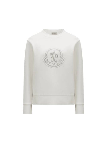 Crystal Logo Sweatshirt Off White - MONCLER - BALAAN 1