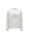 Crystal Logo Sweatshirt Off White - MONCLER - BALAAN 1