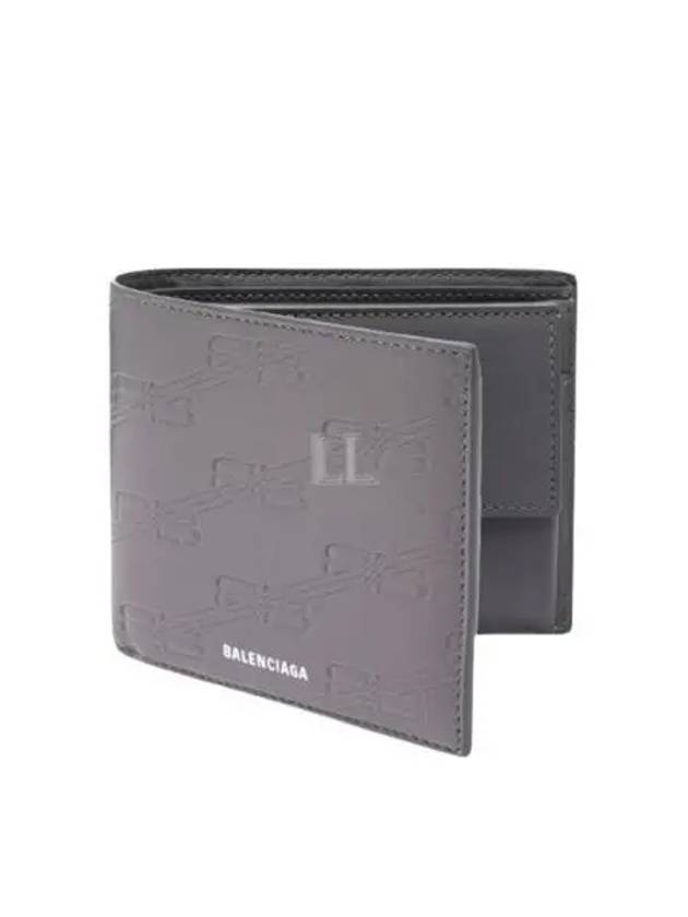 BB Monogram Box Half Wallet Grey - BALENCIAGA - BALAAN 2