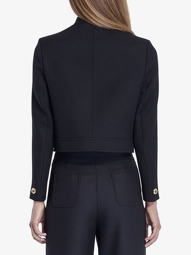 Verneuil Double Face Wool Tricotine Jacket Black - CELINE - BALAAN 4