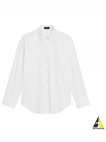 24 Boyfriend Shirt in Good Cotton O0104541 100 - THEORY - BALAAN 1