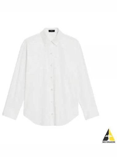 24 Boyfriend Shirt in Good Cotton O0104541 100 - THEORY - BALAAN 1