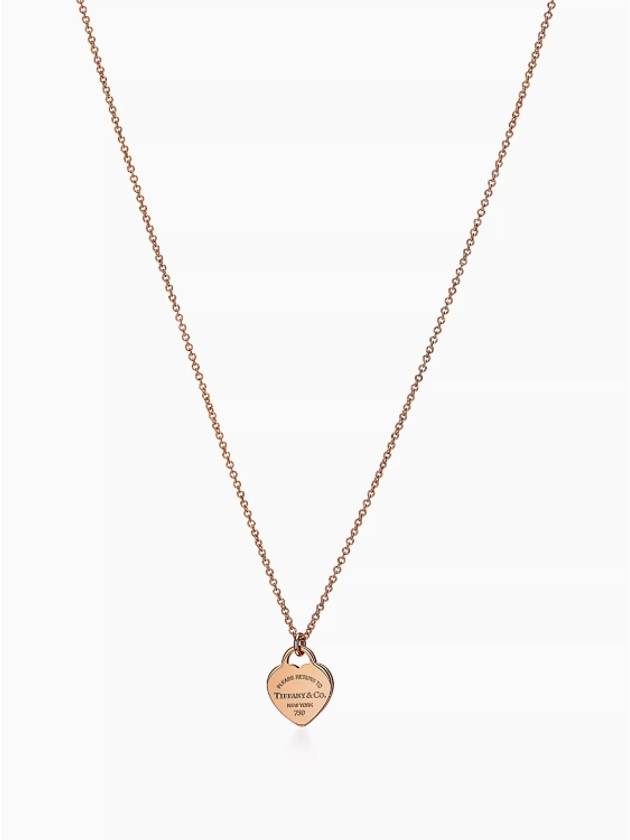 Return To Tiffany 18K Mini Heart Necklace Rose Gold - TIFFANY & CO. - BALAAN 2