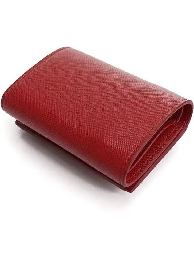 Saffiano Logo Small Bicycle Wallet Red - PRADA - BALAAN 5