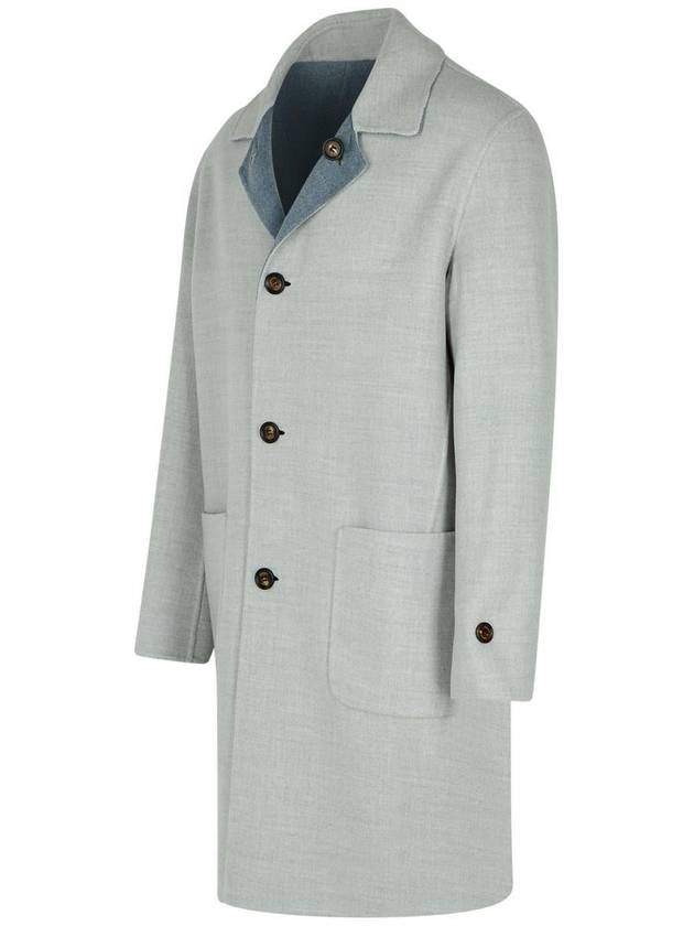 Eleventy Light Blue Wool Coat - ELEVENTY MILANO - BALAAN 5