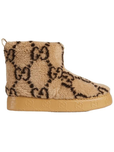 Women s GG Shearling Winter Boots Beige - GUCCI - BALAAN 1