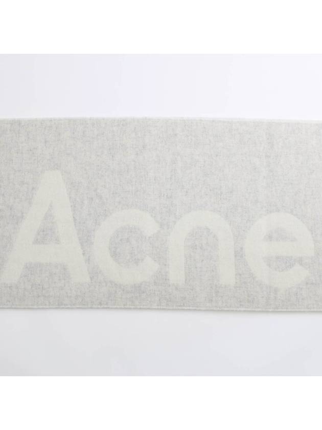 Jacquard Logo Two Tone Wool Muffler White Light Grey - ACNE STUDIOS - BALAAN 3