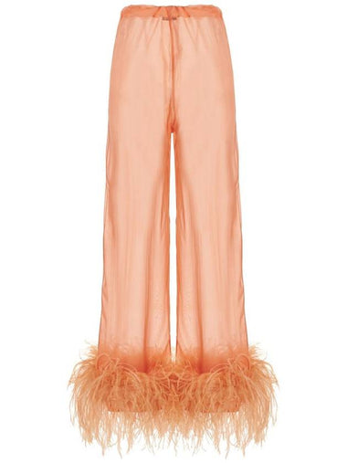 Oséree Feather Silk Pants - OSEREE - BALAAN 1