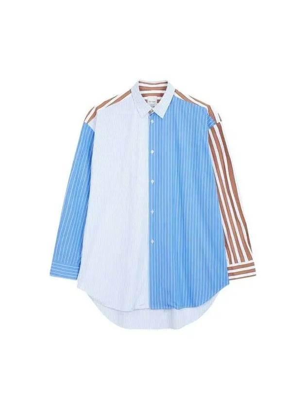 Patchwork striped oversized shirt blue 270230 - PAUL SMITH - BALAAN 1