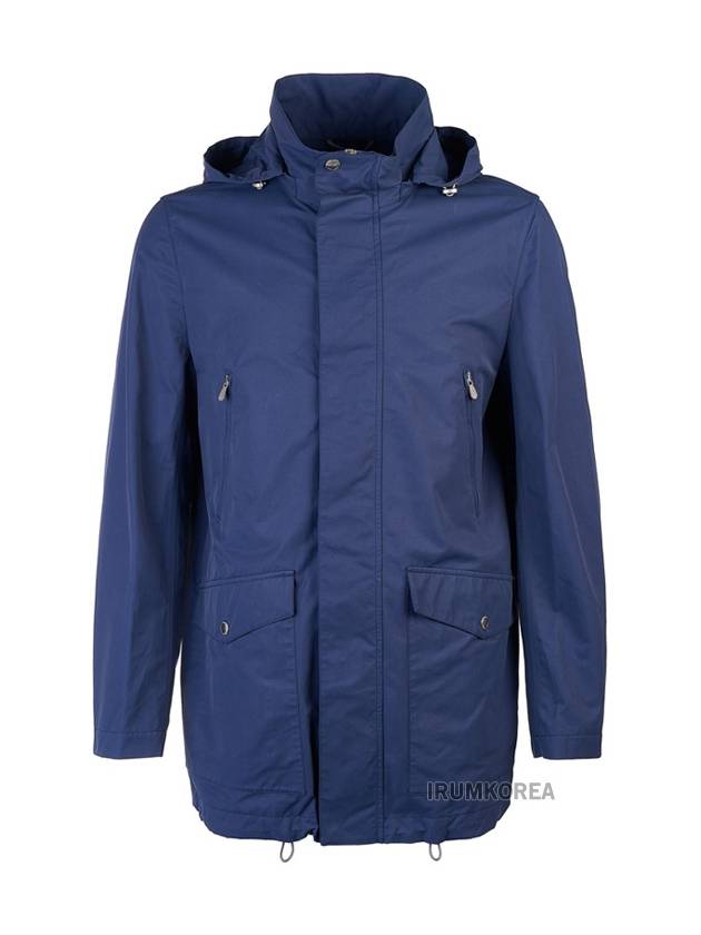 Men's Cotton Nylon Hooded Jacket Blue - BRUNELLO CUCINELLI - BALAAN 2