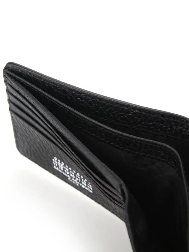 Stitched Leather Bifold Half Wallet Black - MAISON MARGIELA - BALAAN 4