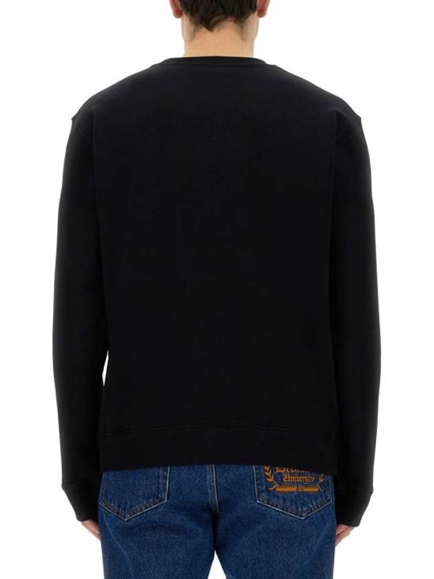 Logo Print Crew Neck Sweatshirt Black - MSGM - BALAAN 4