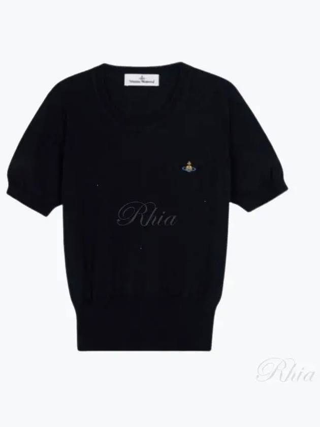 ORB Logo Short Sleeve Knit Top Black - VIVIENNE WESTWOOD - BALAAN 2