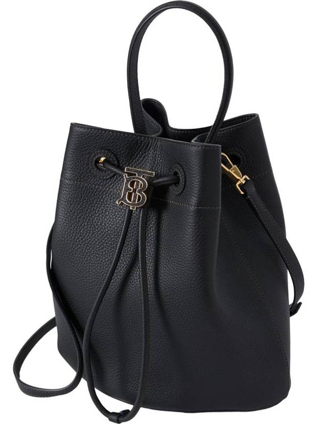 Small Grainy Leather TB Bucket Bag Black - BURBERRY - BALAAN 6