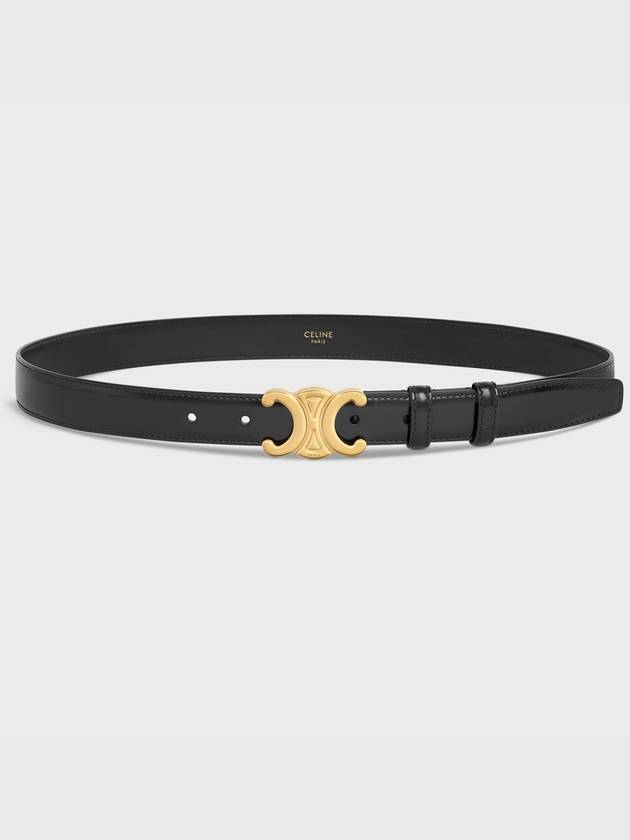 Triomphe Taurillon Medium Leather Belt Black - CELINE - BALAAN 5