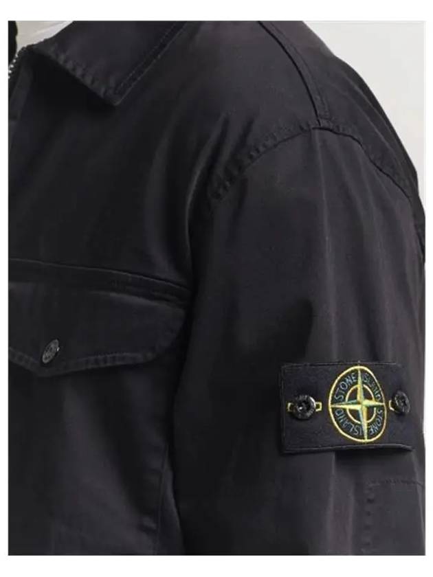 Wappen Patch Shirt Zip-Up Jacket Black - STONE ISLAND - BALAAN 5