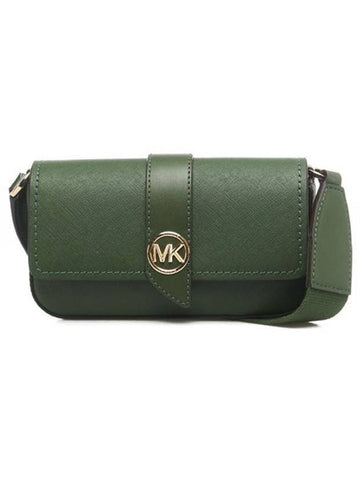 Greenwich Small Saffiano Leather Sling Cross Bag Green - MICHAEL KORS - BALAAN 1