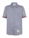 Men's Pincode Armband Short Sleeve Shirt Navy - THOM BROWNE - BALAAN 2