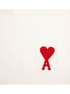 Heart Logo Cotton Jersey Short Sleeve T-Shirt White - AMI - BALAAN 5