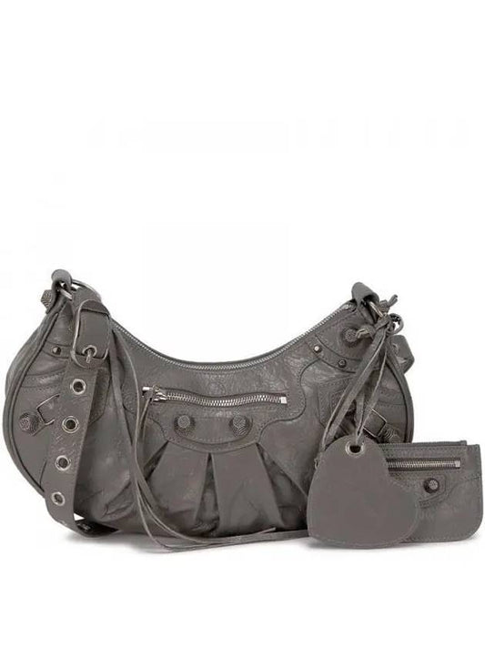 Le Cagole Small Leather Shoulder Bag Grey - BALENCIAGA - BALAAN 2