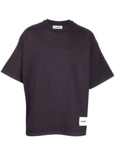 Logo Patch Short Sleeve T-Shirt Purple - JIL SANDER - BALAAN 1