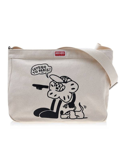 Boke Boy Canvas Cotton Shoulder Bag Ecru - KENZO - BALAAN 2