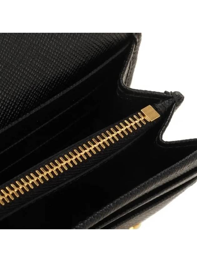 Metal Logo Saffiano Long Wallet Black - PRADA - BALAAN 8