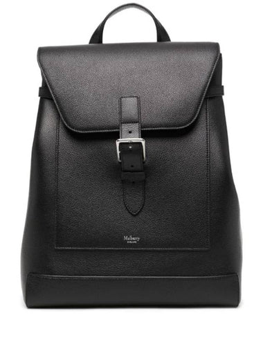 Chiltern Embossed Logo Leather Backpack Black - MULBERRY - BALAAN 1