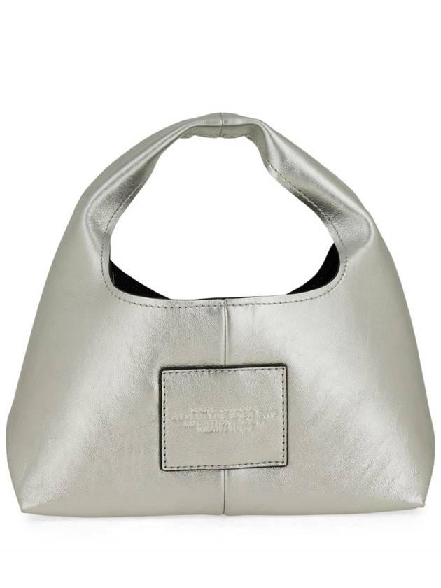 The Metallic Leather Mini Sock Tote Bag Silver - MARC JACOBS - BALAAN 3