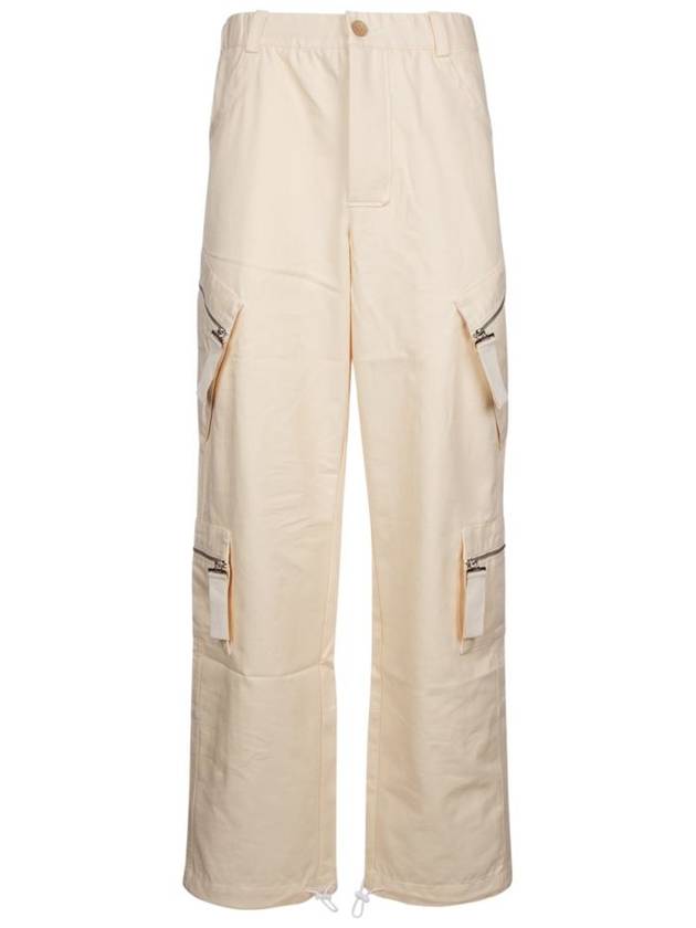 Men's Marrone Zipper Cargo Track Pants White - JACQUEMUS - BALAAN 2