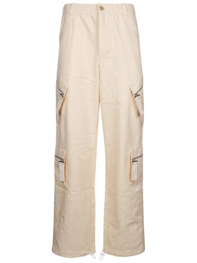 Men's Marrone Zipper Cargo Track Pants White - JACQUEMUS - BALAAN 2