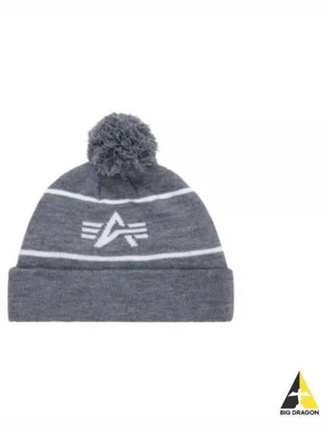 ESSENTIAL POM BEANIE UHE52500C1 MEDIUM CHARCOAL HEATHER foam - ALPHA INDUSTRIES - BALAAN 1