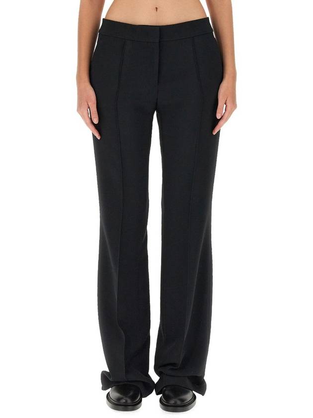 Viscose Blend Straight Pants Black - JIL SANDER - BALAAN 2