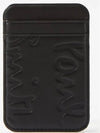 Lettering Logo Debossed 2Slot Leather Card Holder Black - PAUL SMITH - BALAAN 1