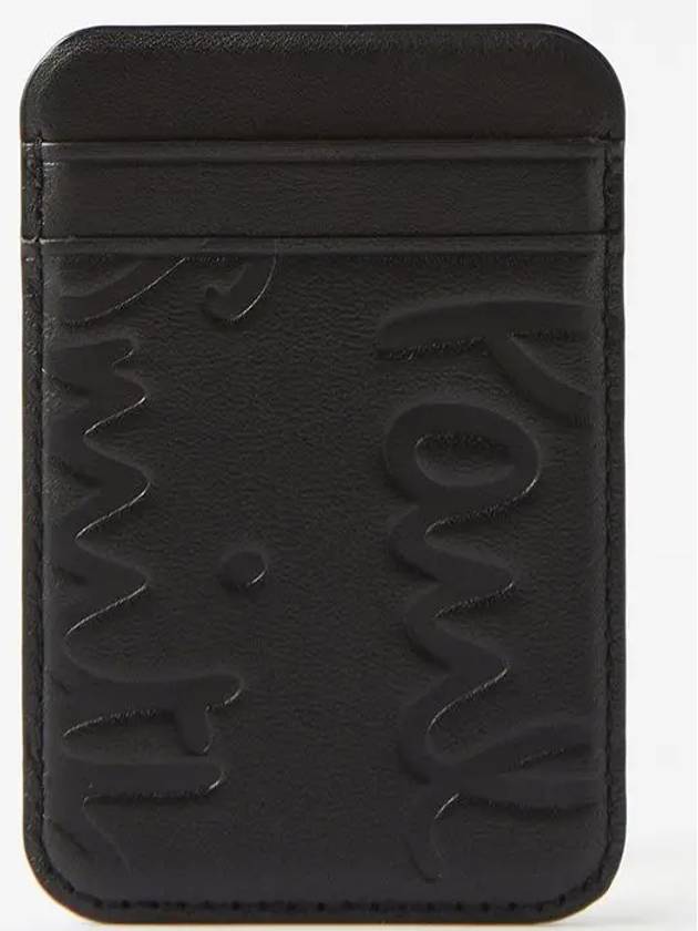 Lettering Logo Debossed 2Slot Leather Card Holder Black - PAUL SMITH - BALAAN 1