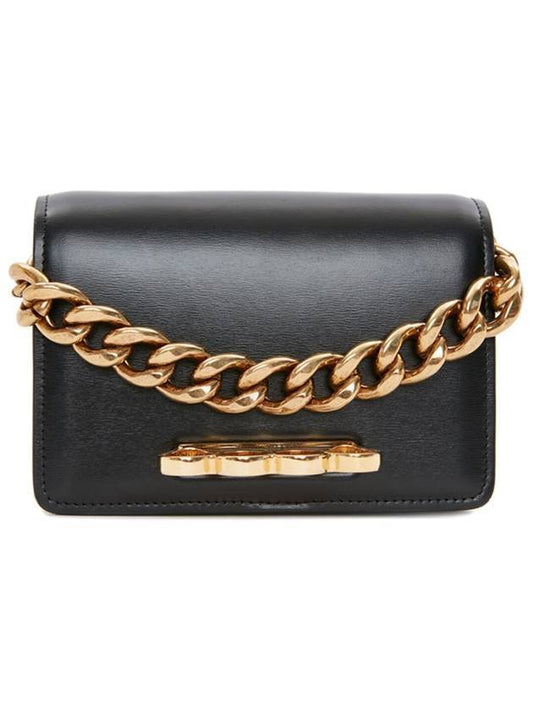 4 ring mini chain cross bag black - ALEXANDER MCQUEEN - BALAAN 1