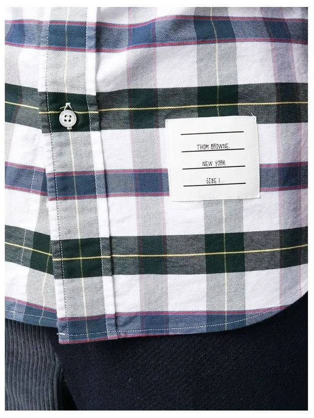 Oxford Tartan Check Cotton Long Sleeve Shirt - THOM BROWNE - BALAAN 6