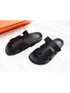 Hermes Chypre H Logo Calfskin Sandals Black - HERMES - BALAAN 5