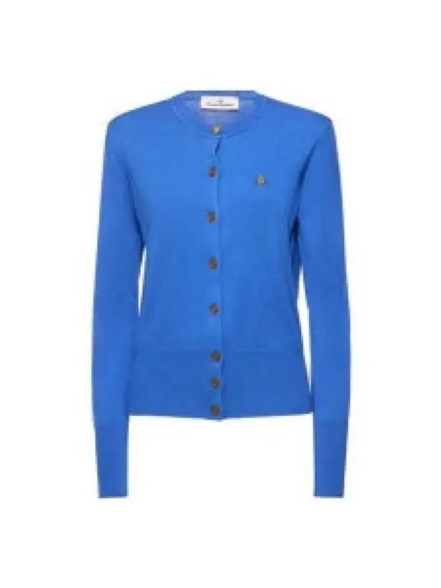 Bea Logo Cardigan Blue - VIVIENNE WESTWOOD - BALAAN 2