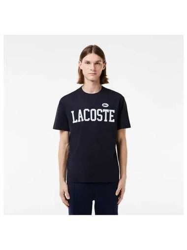 Men s logo graphic puff badge match t shirt dark navy - LACOSTE - BALAAN 1