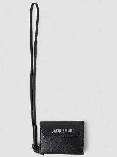 Jacquemus Porte Lanyard Strap Fold Flap Wallet Black - JACQUEMUS - BALAAN 2