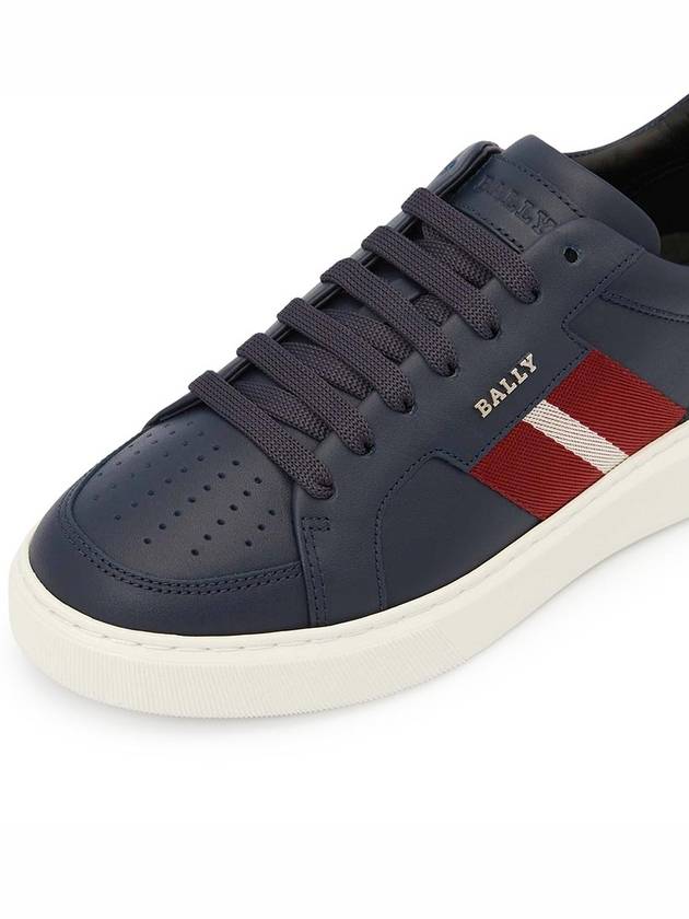 Moony Leather Low Top Sneakers Navy - BALLY - BALAAN 8