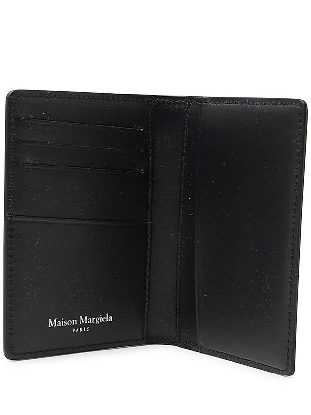 Stitched Bi-Fold Leather Card Wallet Black - MAISON MARGIELA - BALAAN 4