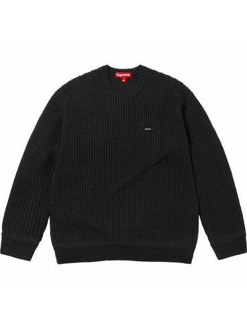 Men s Knit Top Black Waffle Small Box Sweater - SUPREME - BALAAN 1