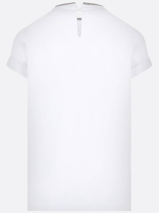 Crew Neck Turn-Up Sleeve Short Sleeve T-Shirt White - BRUNELLO CUCINELLI - BALAAN 3