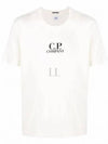 Men's Logo Print Crew Neck Cotton Short Sleeve T-Shirt White - CP COMPANY - BALAAN 2