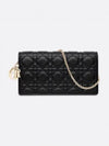 Lady Cannage Lambskin Chain Pouch Bag Black - DIOR - BALAAN 2